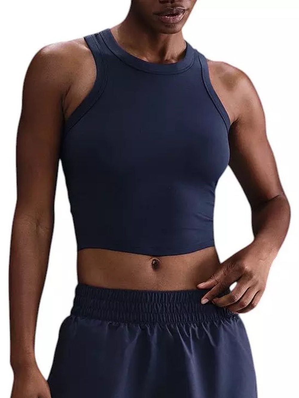 Nike Dri-Fit Cropped Tank Top in Midnight Navy